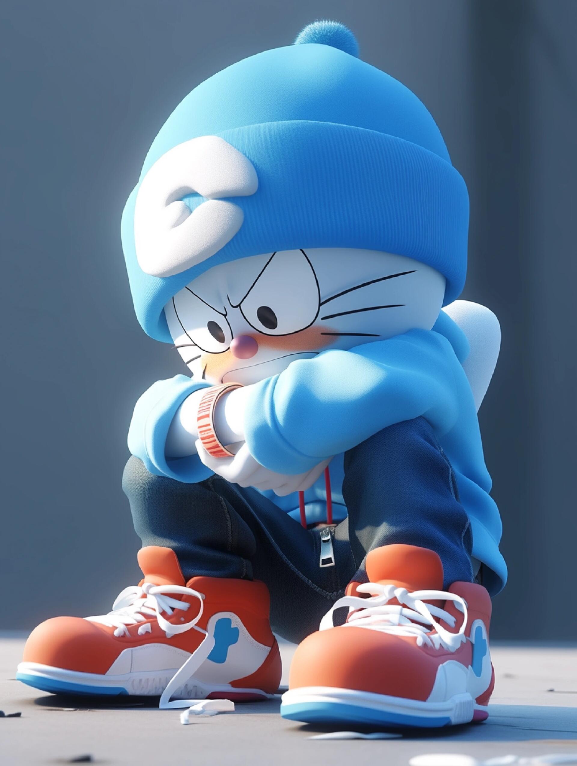 机器猫不开心郁闷了哆啦a梦叮当猫