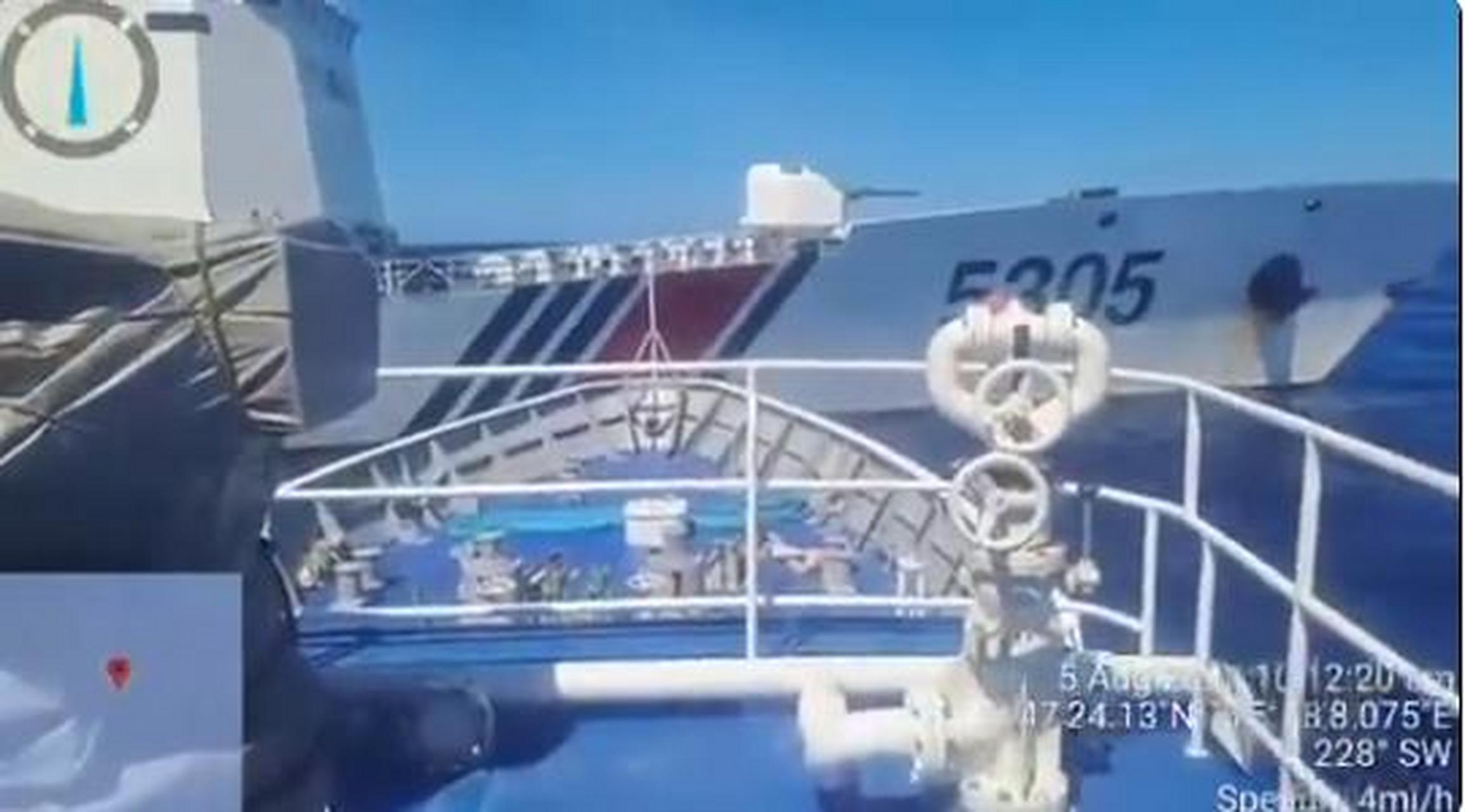 图为我海警在仁爱礁附近海域拦截香蕉国补给船只画面公布,不得不说