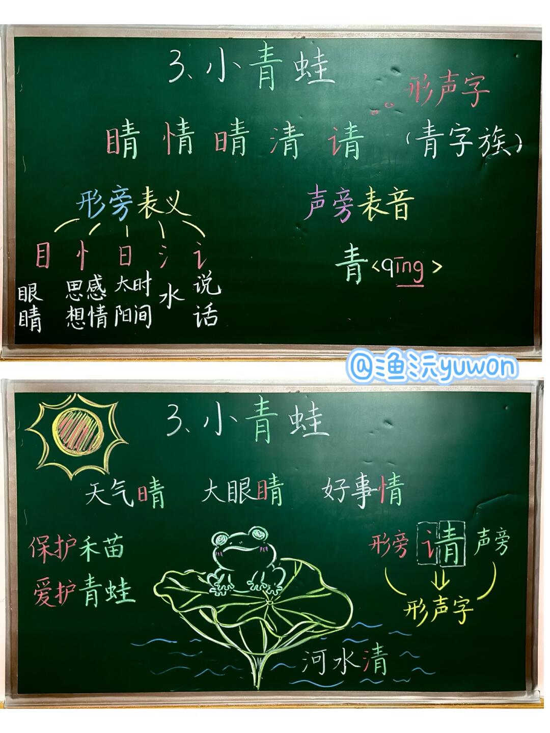 板书《3.小青蛙》