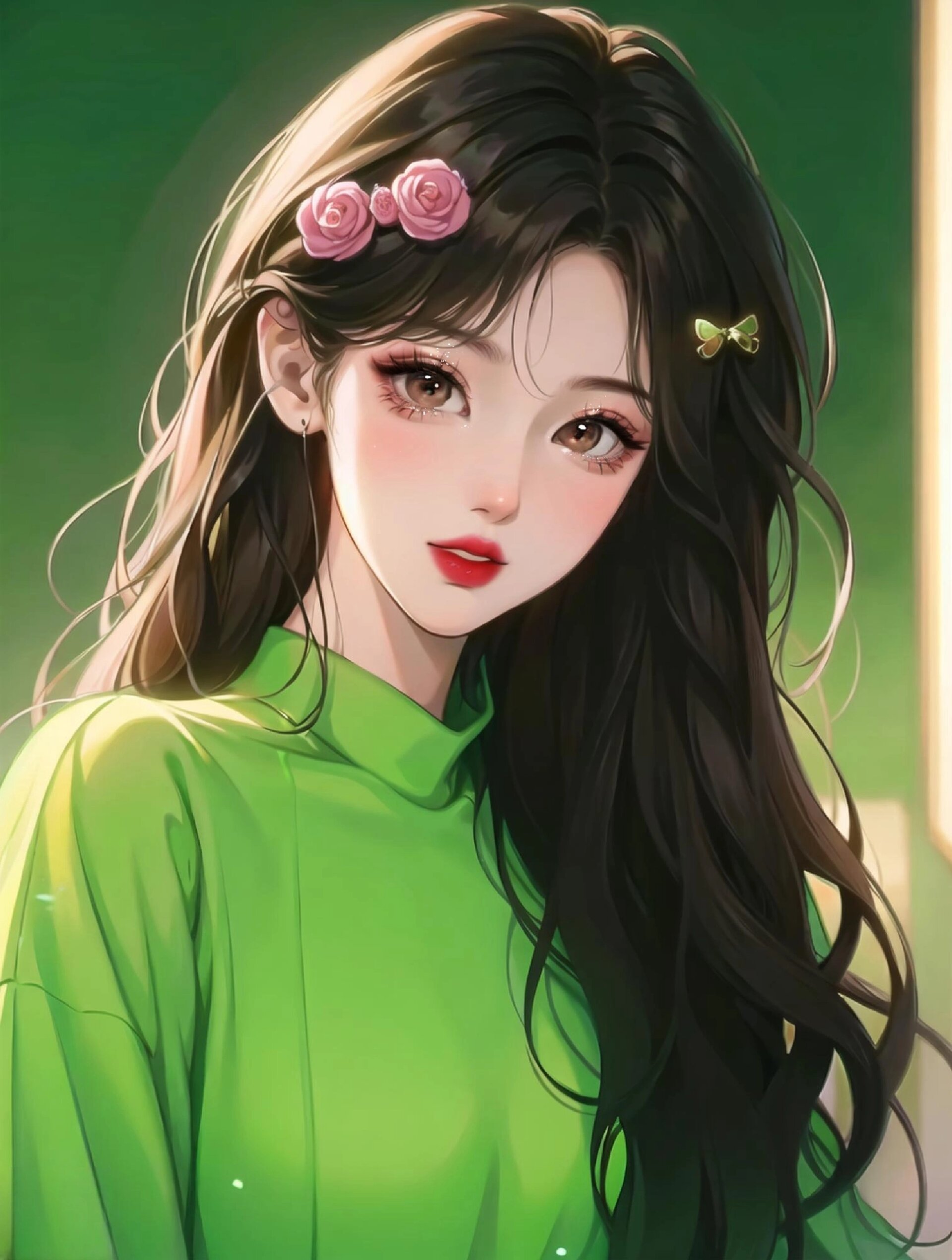 绿色系小姐姐头像 听说最近绿色头像很火,这个绿色系小姐姐有喜欢的吗