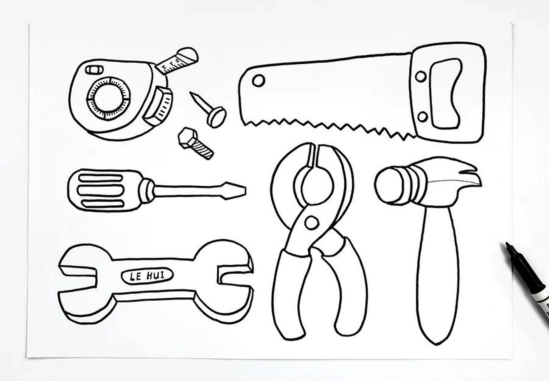 儿童画教程|工具箱 钳子,锤子,扳手,螺丝刀 生活中这些各种各样的工具