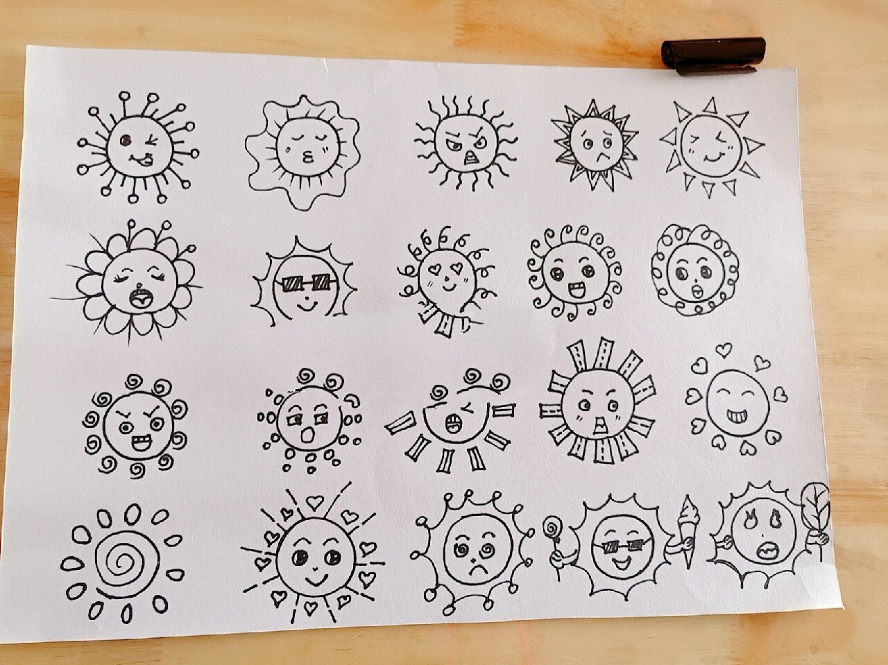 简笔画 表情 太阳的画法