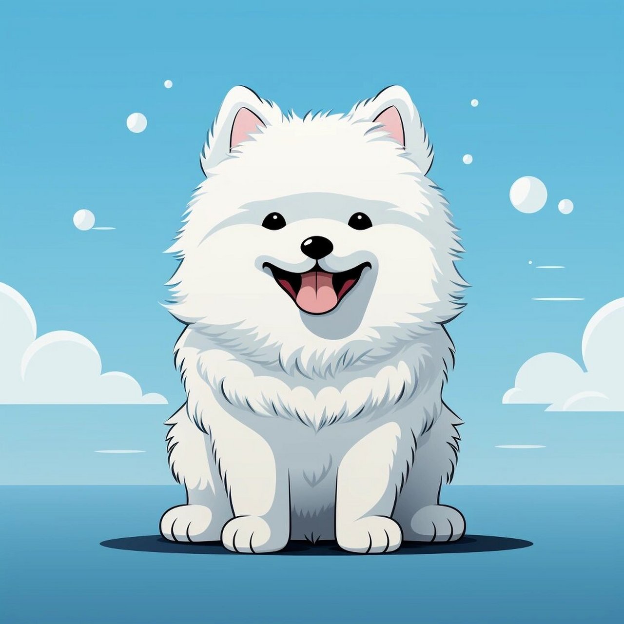 狗狗插画头像设计|萨摩耶