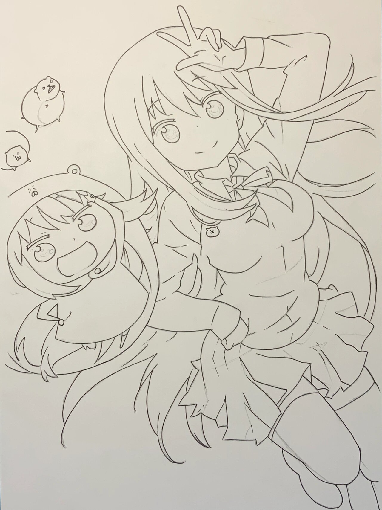 干物妹小埋手绘线稿