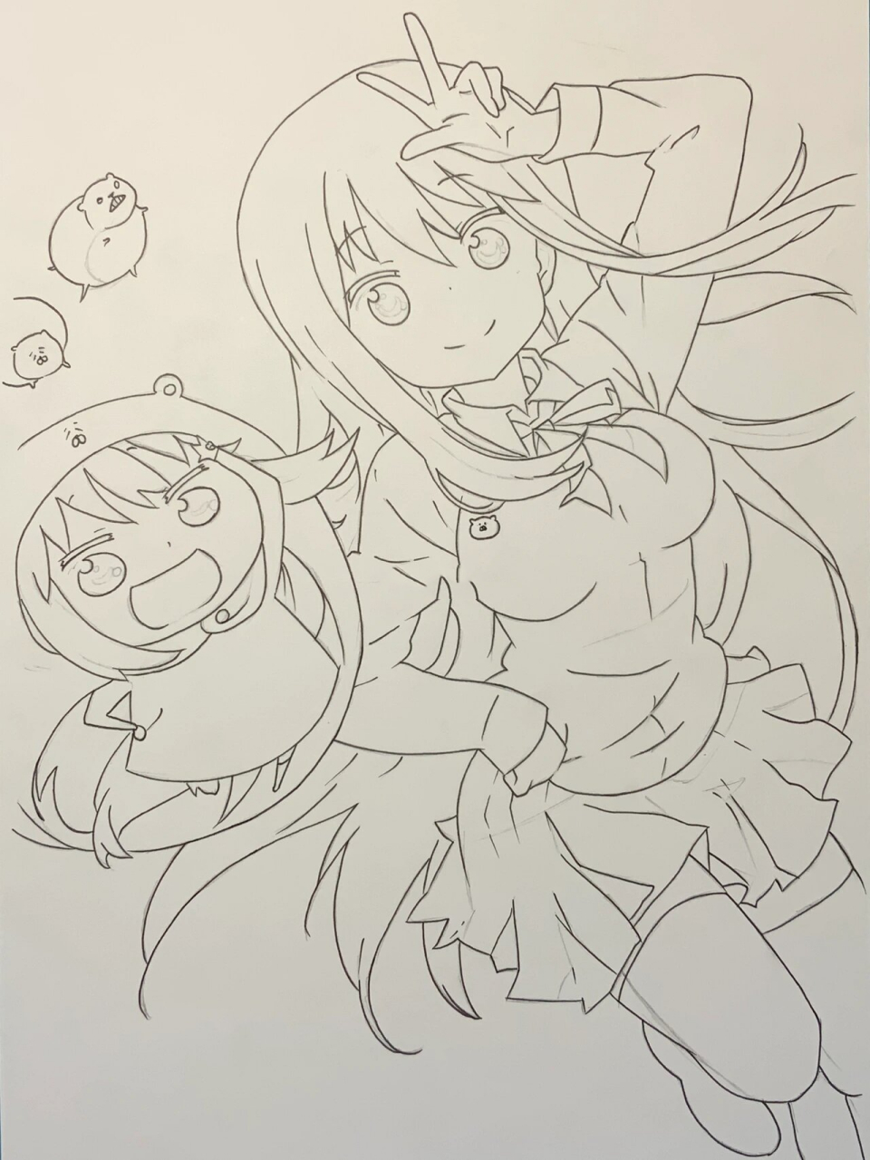 干物妹小埋手绘线稿