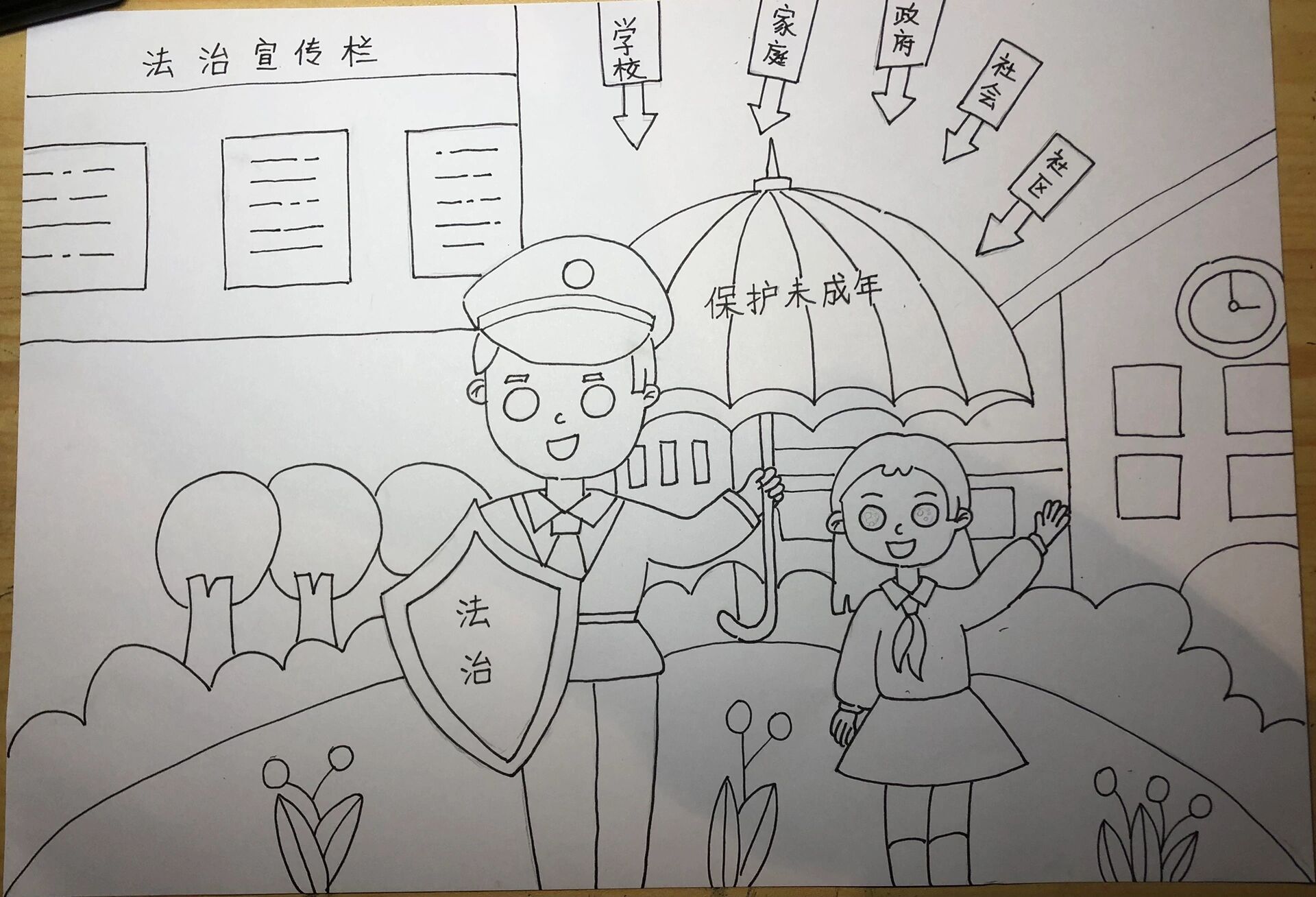 法治主题绘画