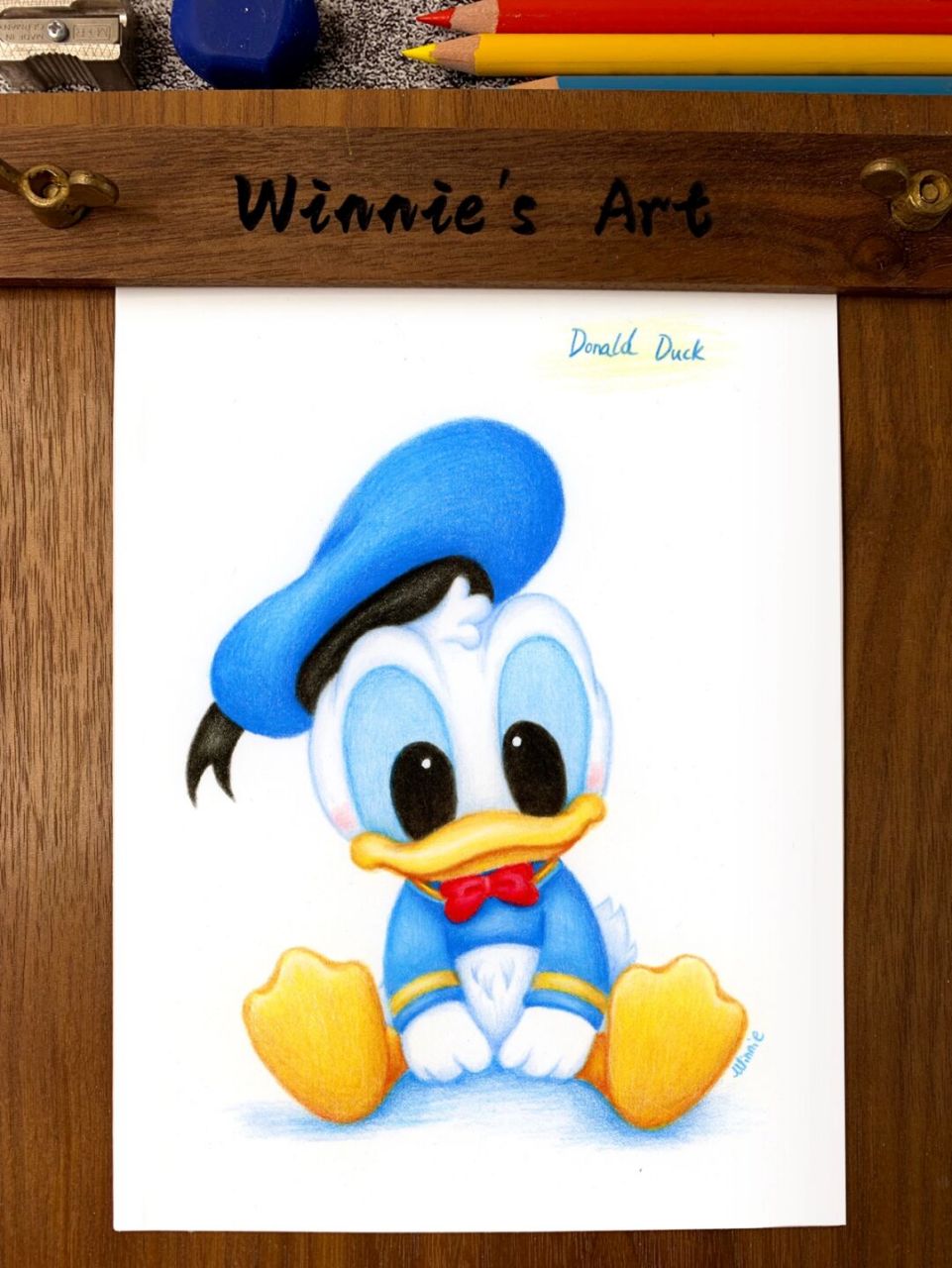 【手绘彩铅迪士尼】唐老鸭/附线稿 老规矩:完整绘画过程视频在主页的