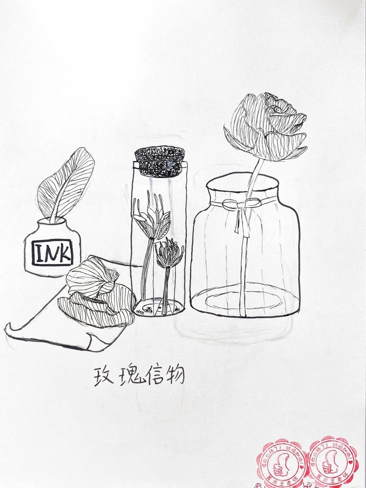 人美版美术五年级下册《精细的描写》学生作品