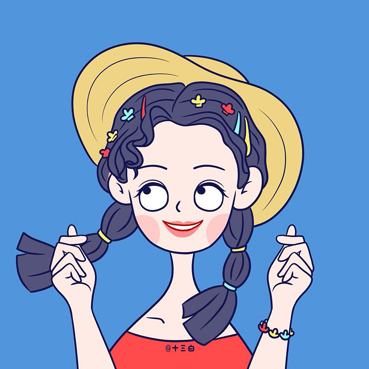 疯狂的证件照系列插画9张 原创女生闺蜜头像 你get到了吗?