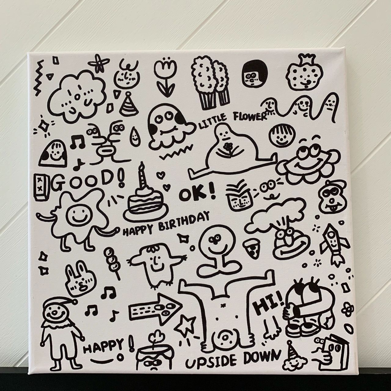 简笔画装饰画|零基础装饰画 我自己在上找了一些可爱的简笔画 拼在一