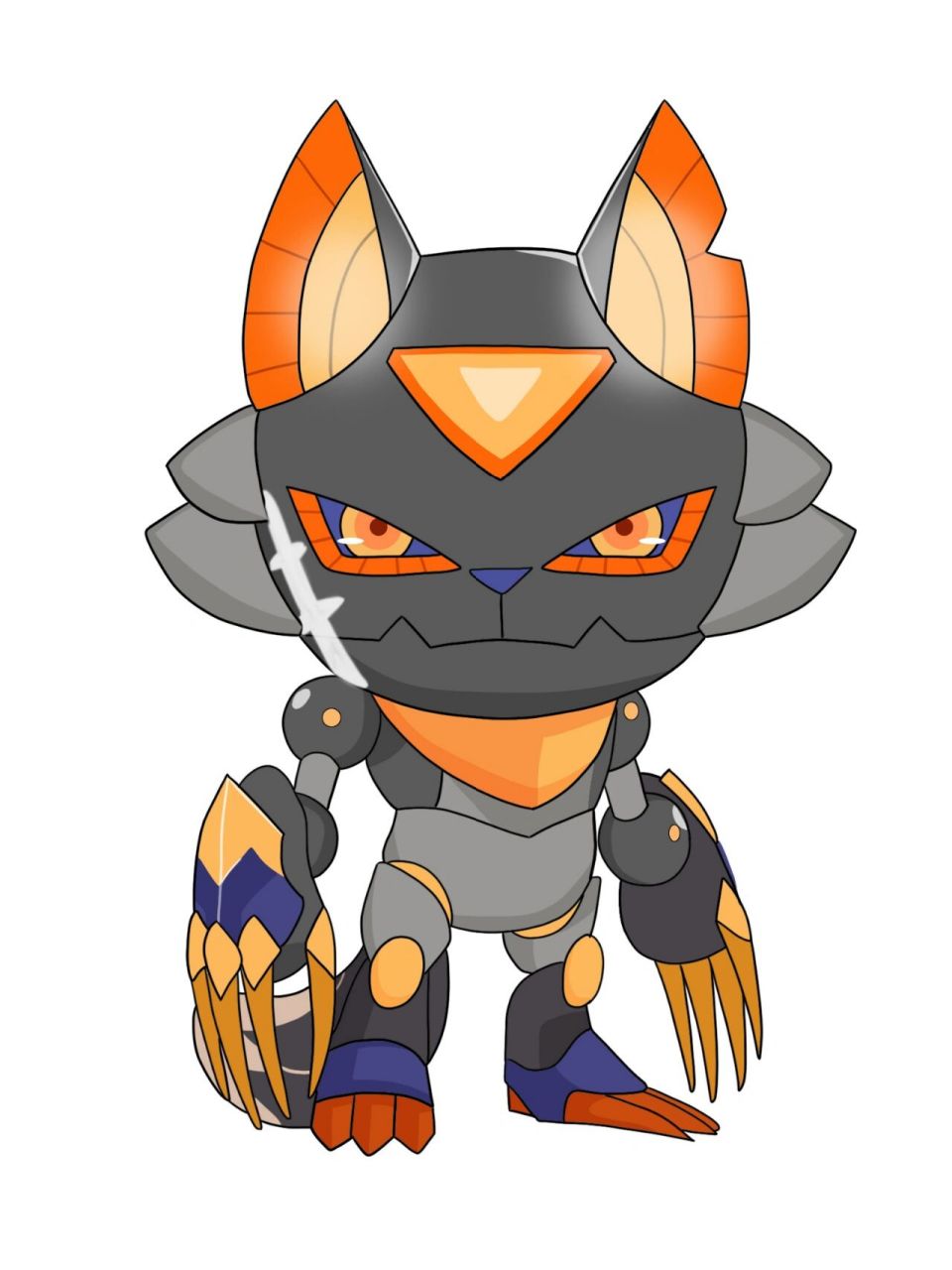 打卡喜羊羊与灰太狼机械化灰太狼(含线稿)