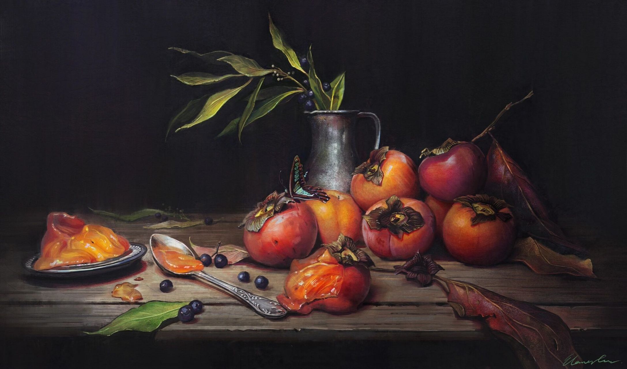 板绘古典写实|客官来一个柿子吗?