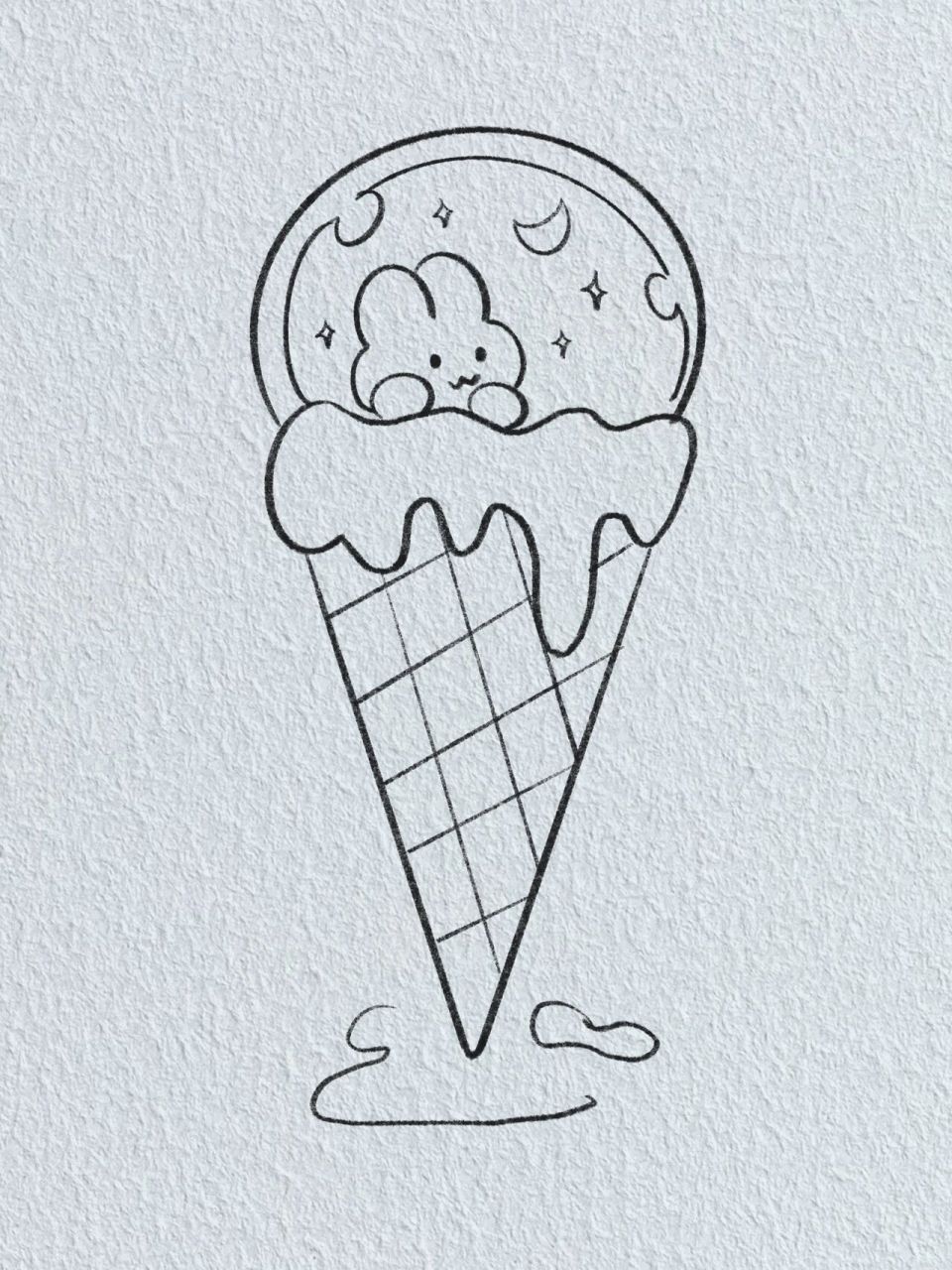 可爱甜筒冰淇淋简笔画图片