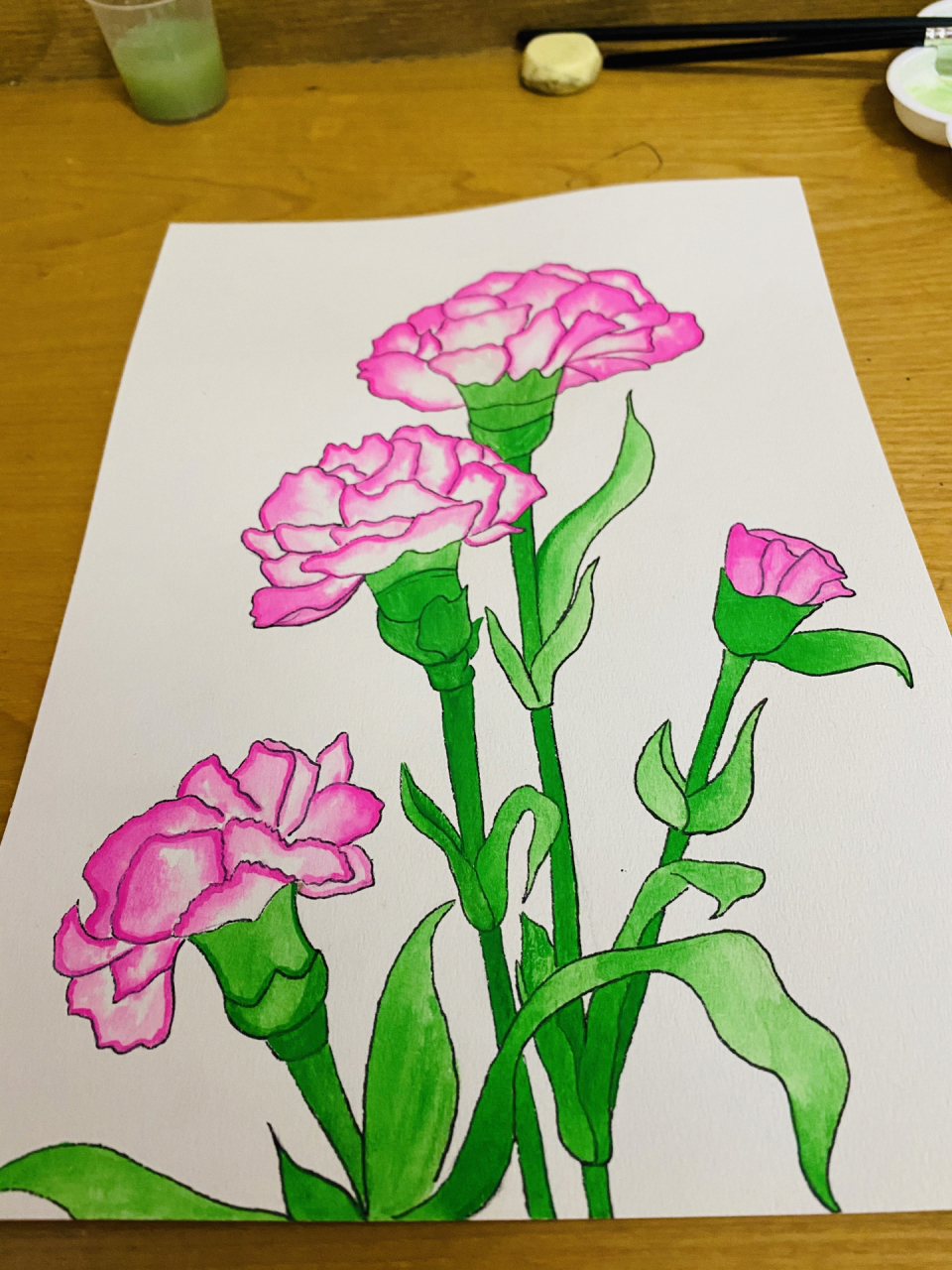 简笔画丨康乃馨丨内附绘画过程 临摹@喵太太绘画日记 绘画工具: ①