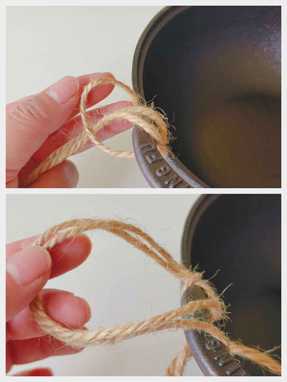 入手了两个小铁锅,开锅93缠麻绳 早就想买个小铸铁锅,用来炸东西