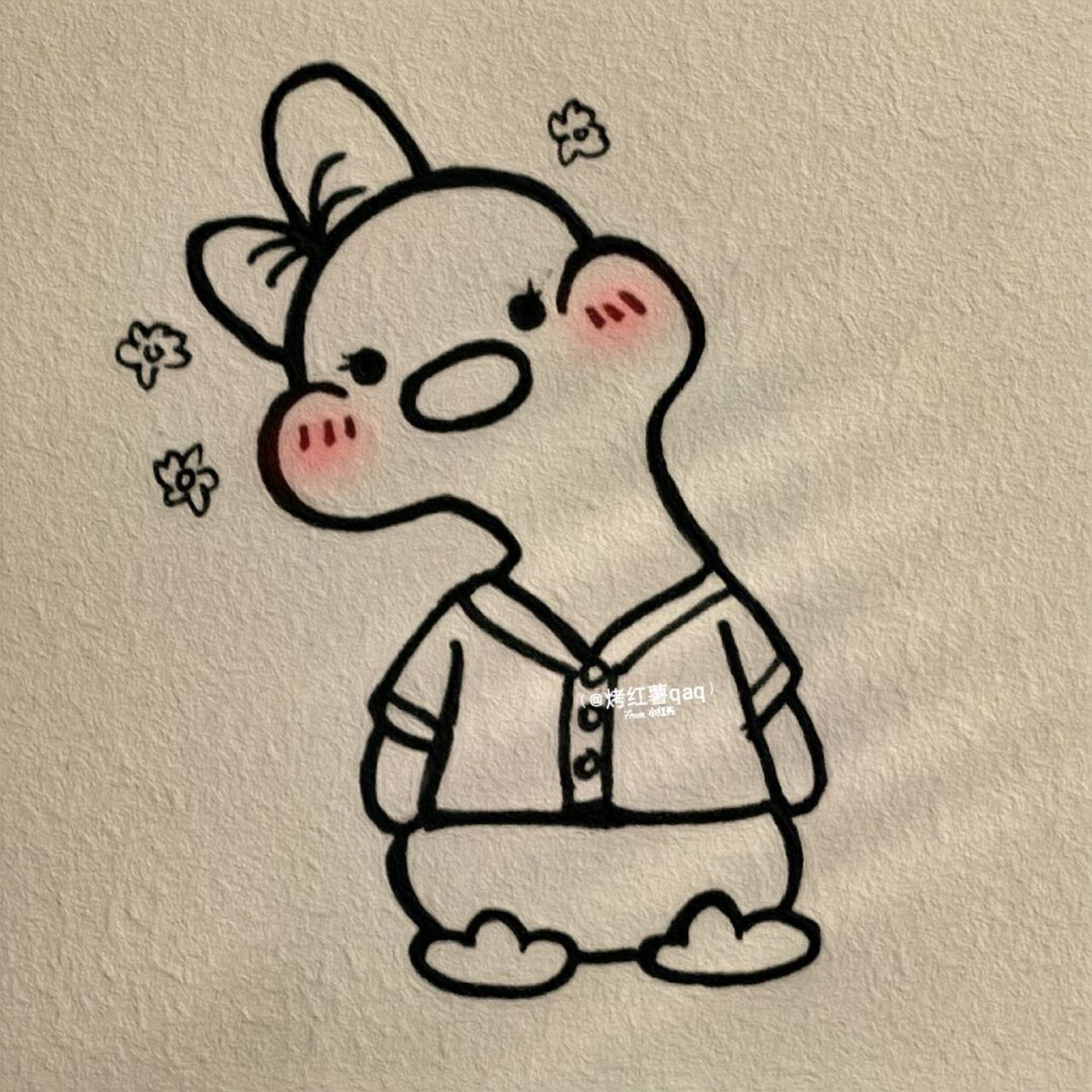 简笔画教程|可爱歪脖鸭~ #简笔画教程# #简笔画# #可爱简笔画# #绘画