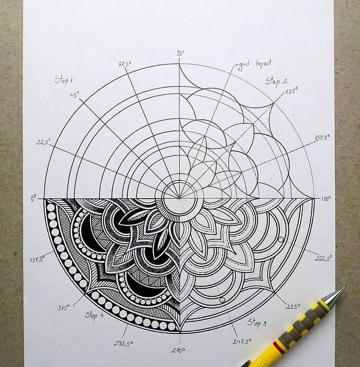 图解教程 | 曼陀罗mandala 这组曼陀罗绘画教程作者是来自罗马尼亚的