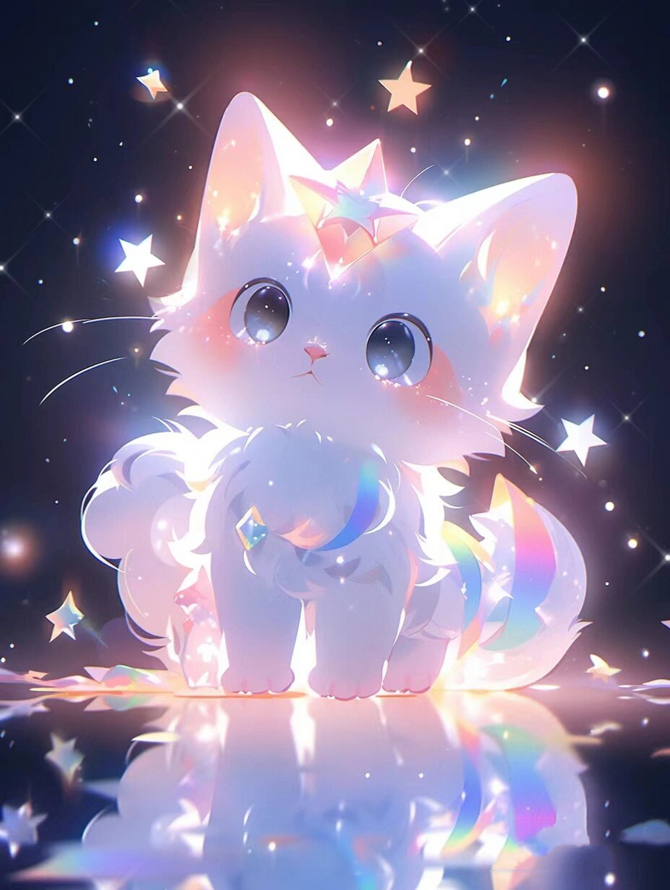 动漫小猫头像/壁纸 星空 小猫