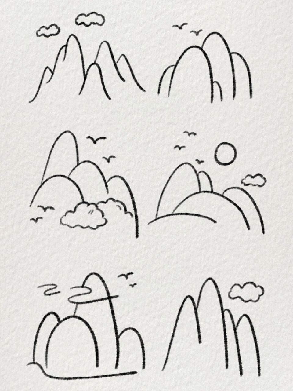 超简单的山峰简笔画|平川落山海91 保持热爱,奔赴山海.