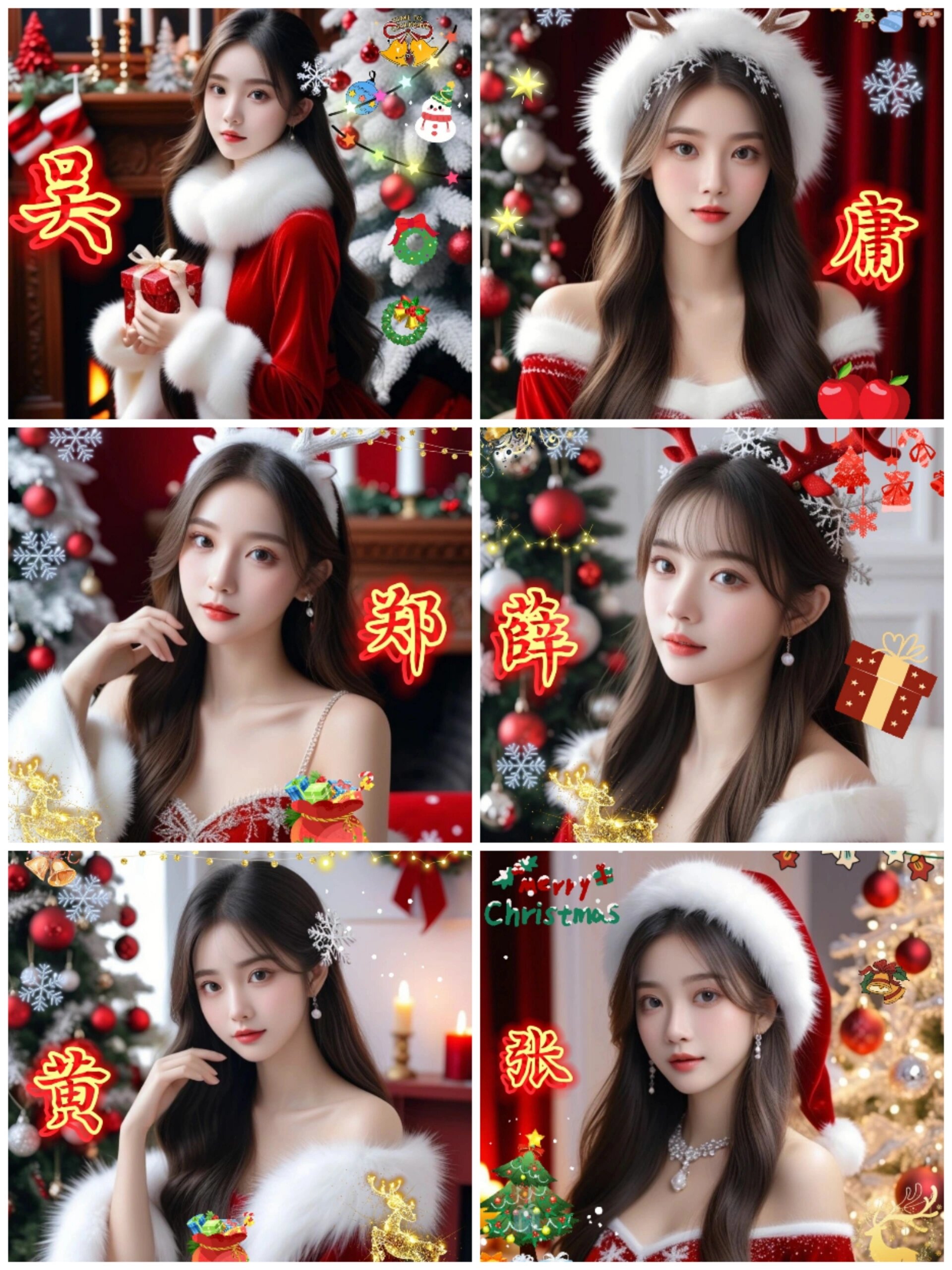 圣诞女生姓氏头像你留姓我做图