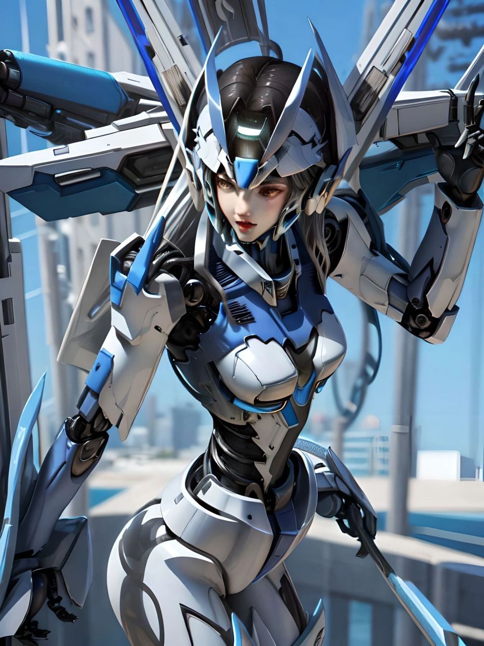 头像壁纸61 机甲少女③ 赛博朋克 高达元素 绝美壁纸 高级感