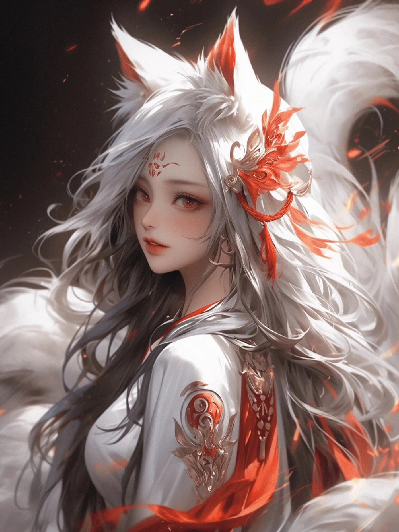 【神话系列】狐族少女,九尾红狐