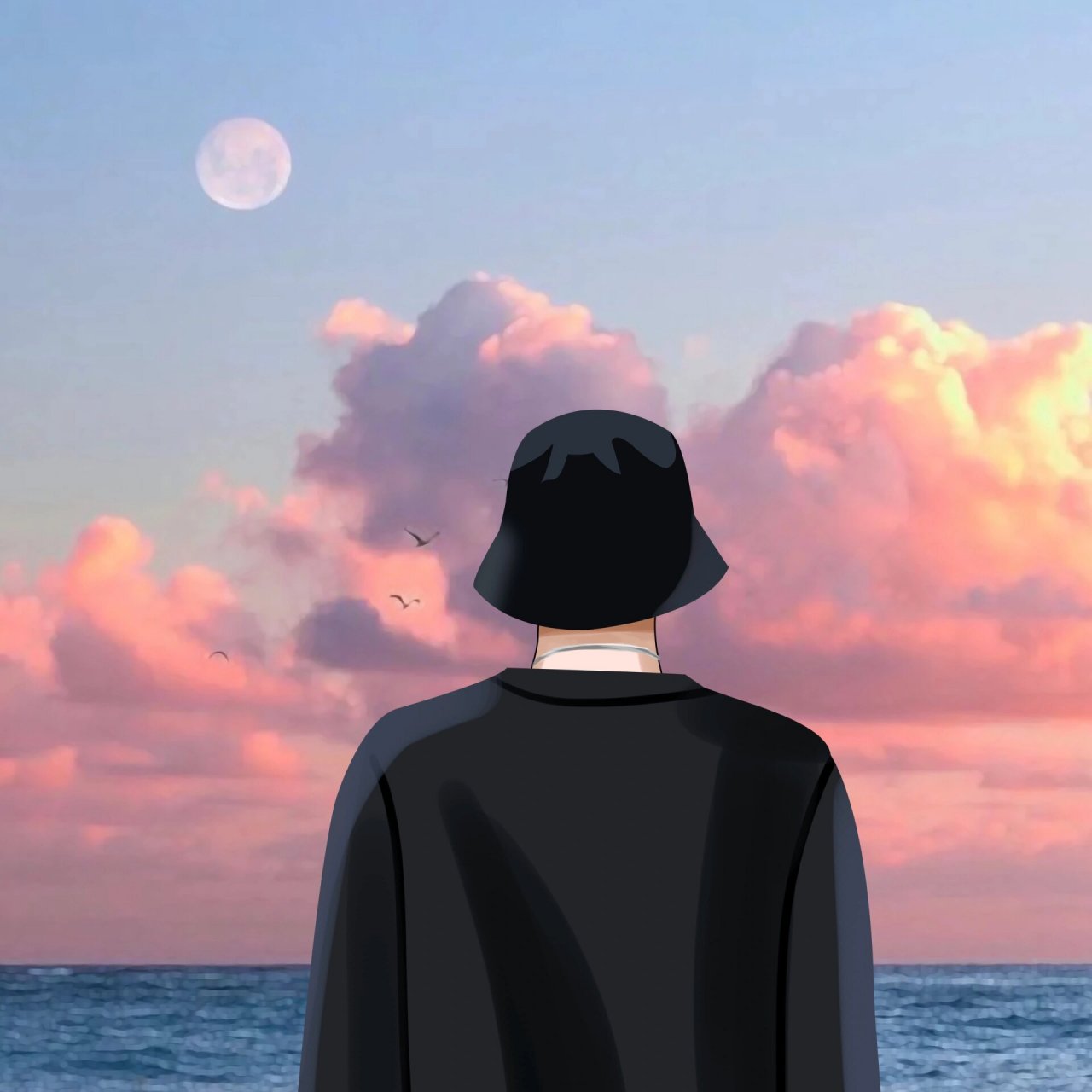 情侣背影看海|氛围感情侣头像 9315做头像,礼貌拿图 0569