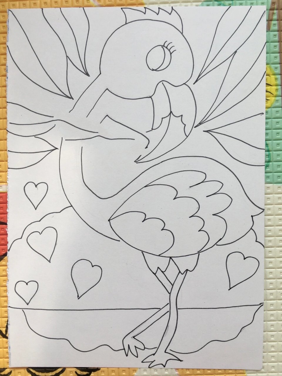 儿童简笔画-116.火烈鸟 夏日滤镜