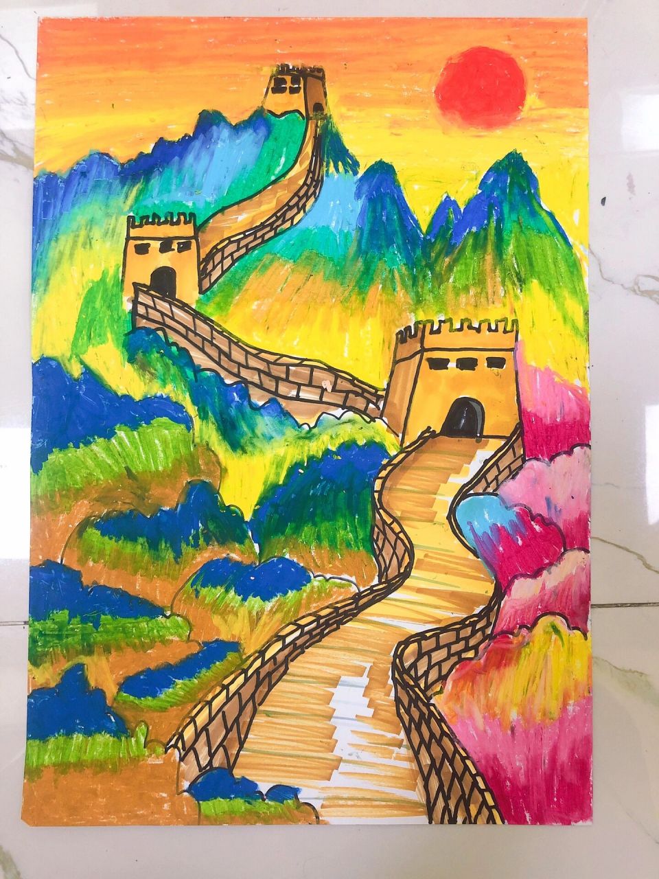 祖国山河绘画作品图片