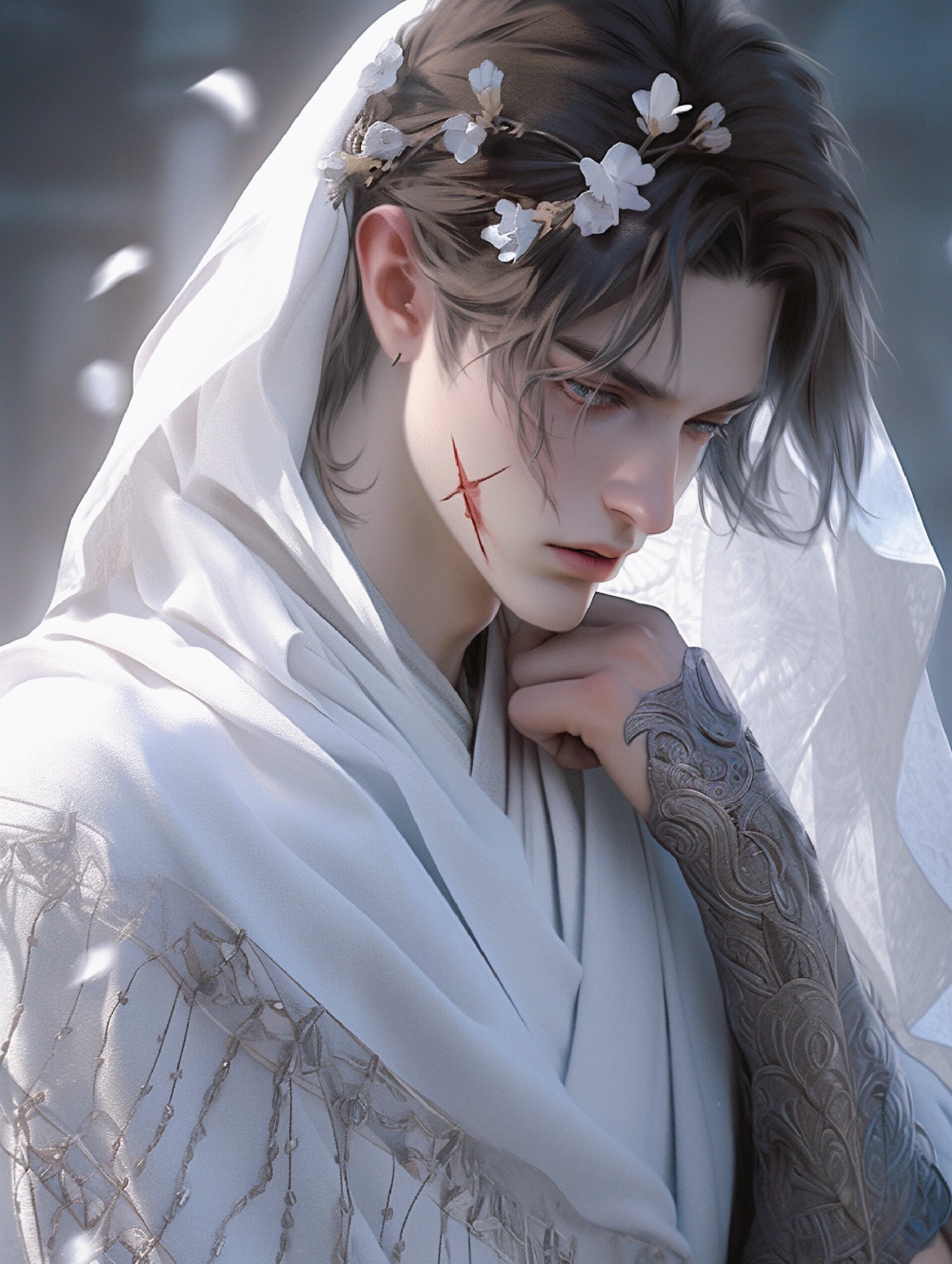 战损版-西域少年-白衣帅哥头像壁纸