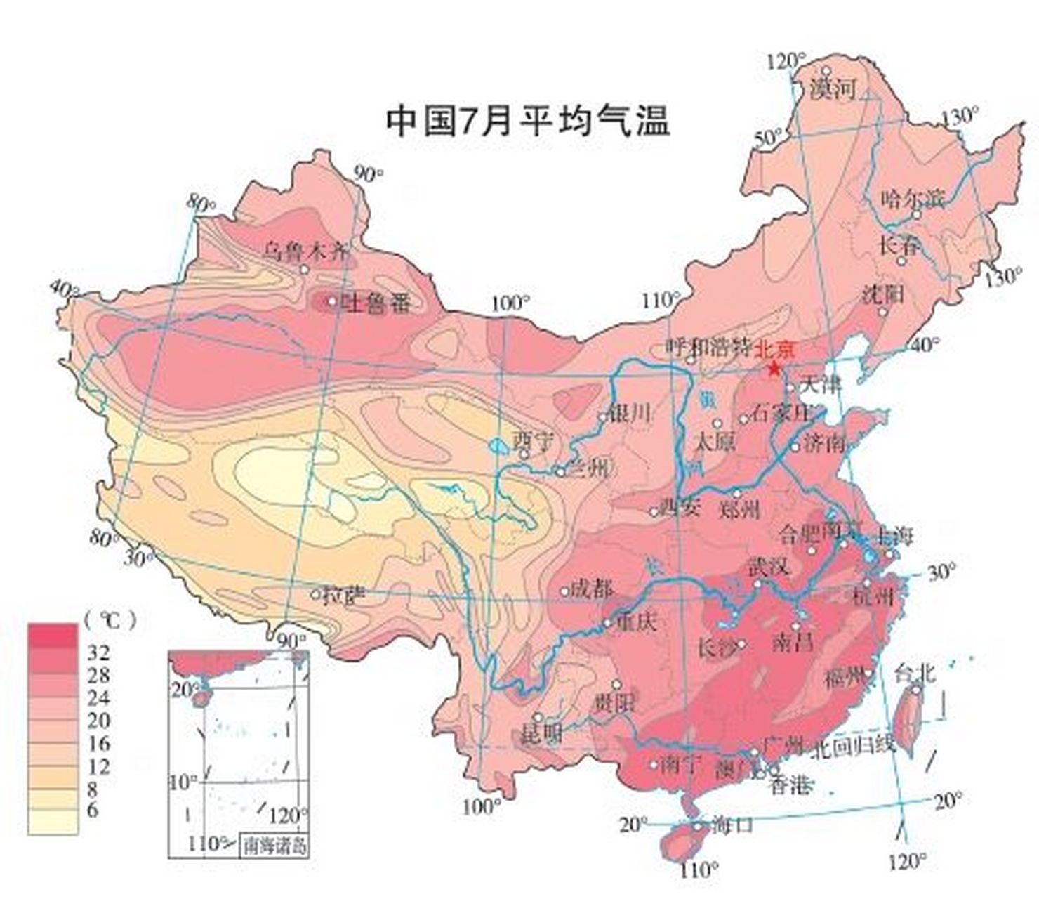 中國溫度帶&最熱月&最冷月溫度圖分享9015 圖一很重要哦6015