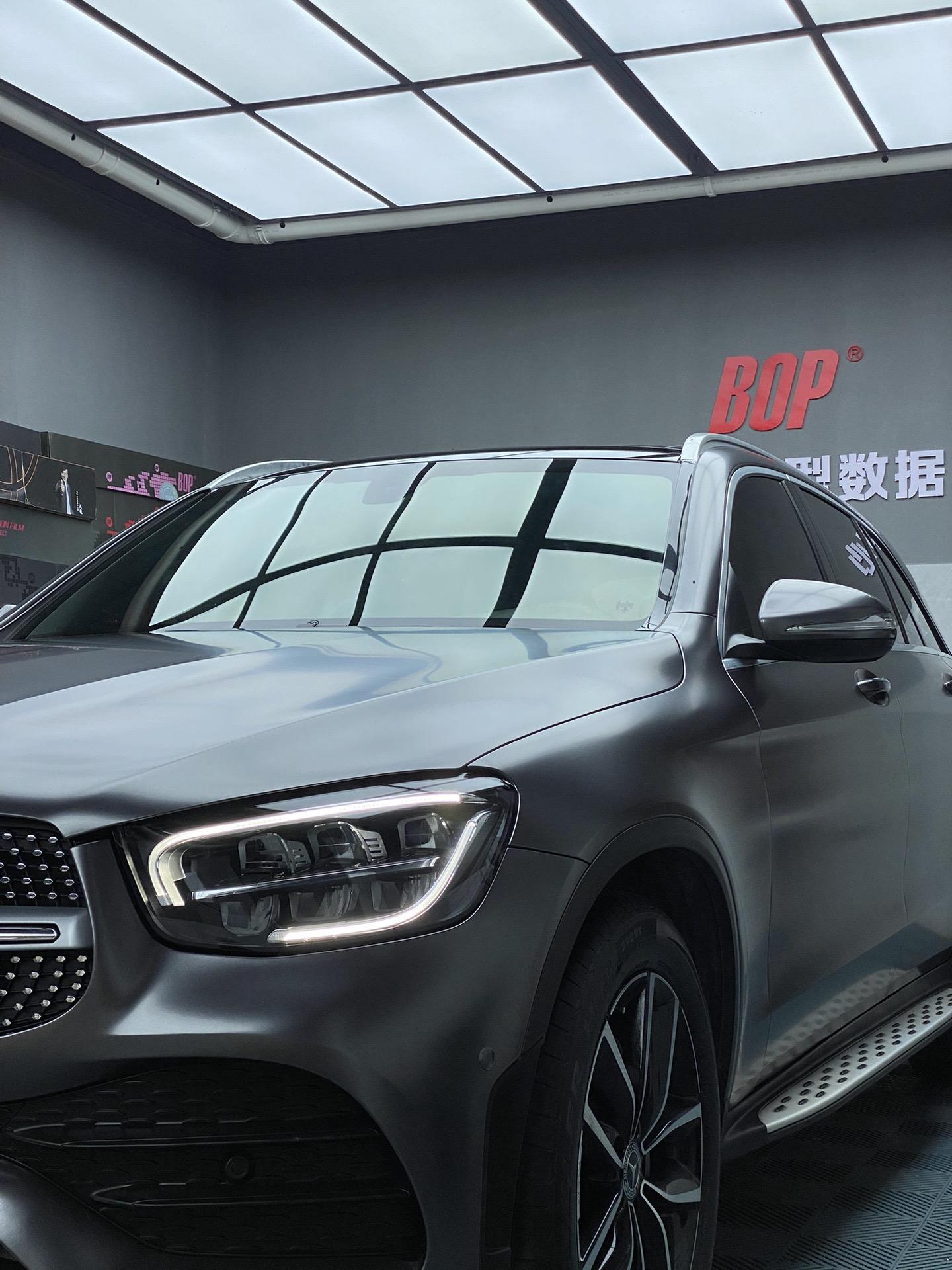 奔驰glc300 改色 pet amg山灰