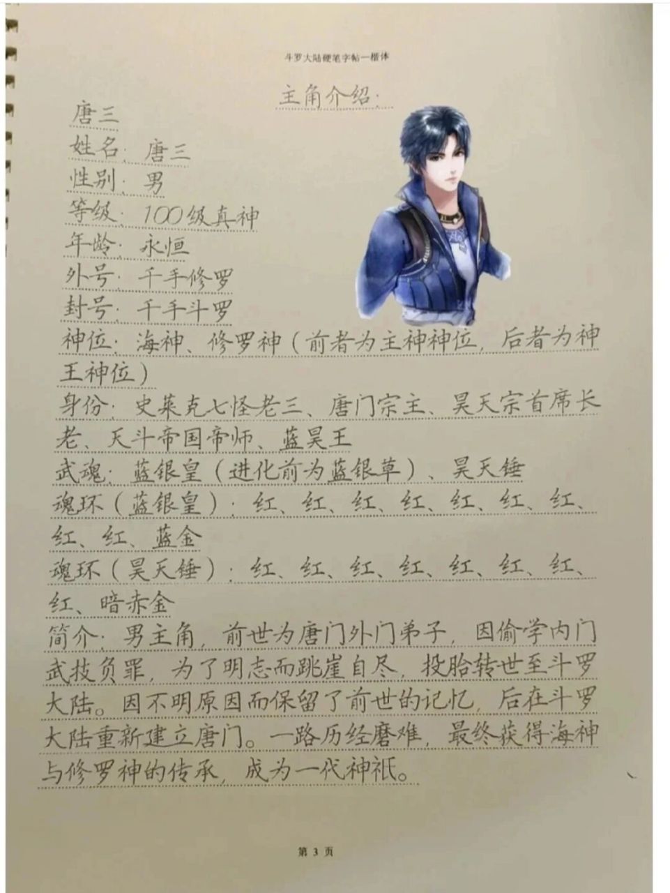 斗罗大陆全部人物名字图片