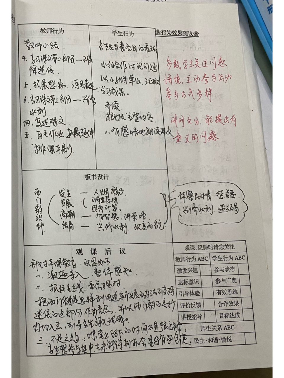 听课记录之西门豹治邺 #听课记录# #听课笔记# #听课评课# #小学老师