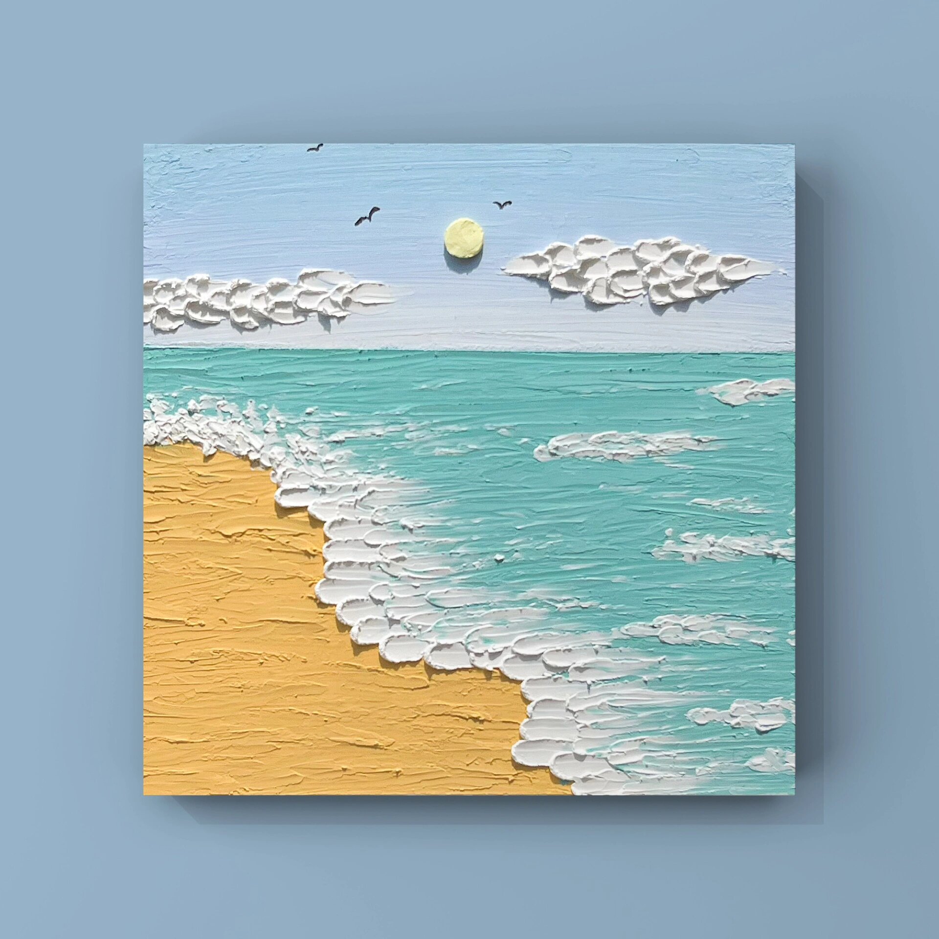 100幅油画棒画打卡-10 ‖ 海边风景画—附步骤