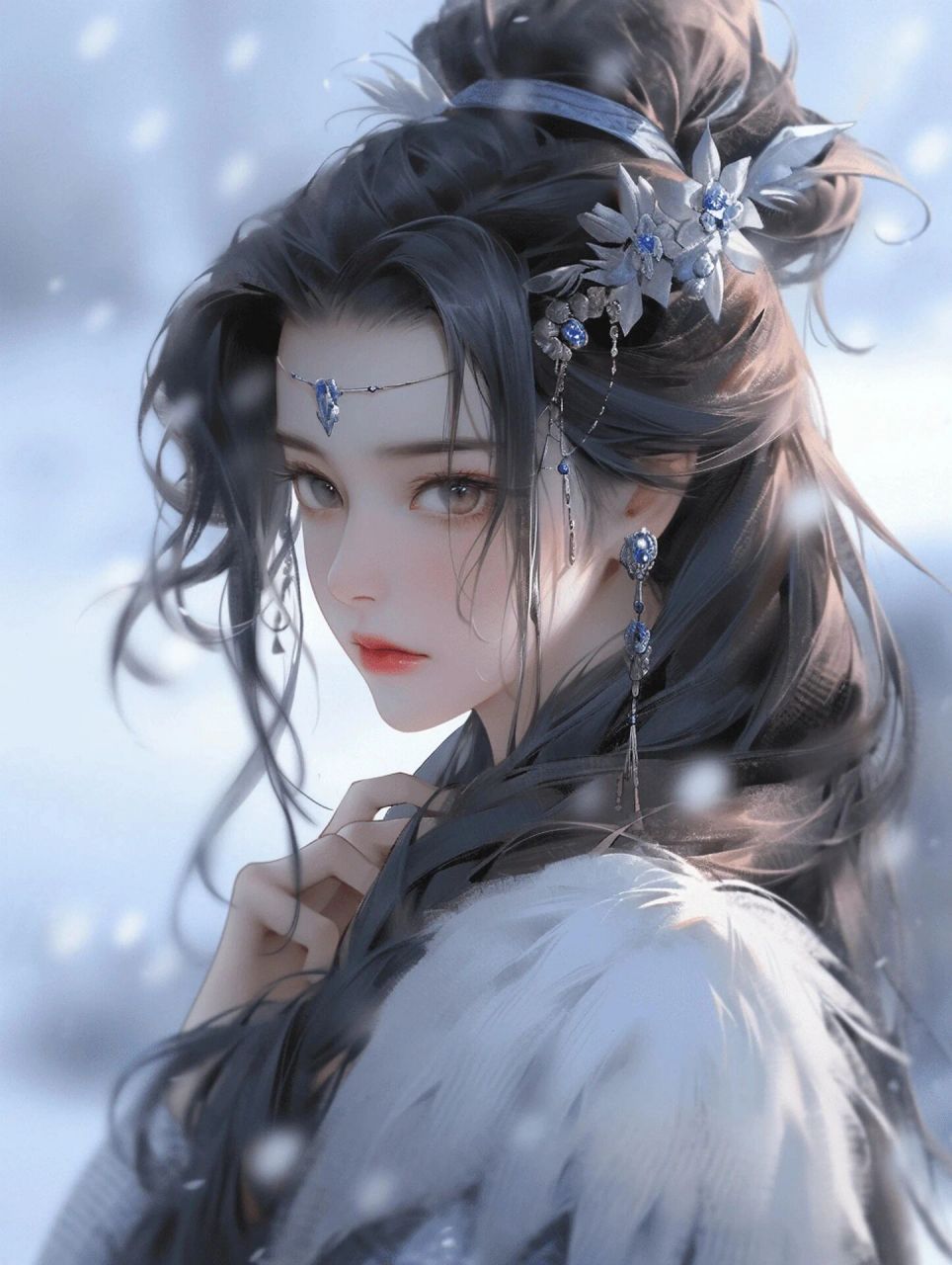 冷艳美女|古风壁纸|小说封面插画                社区熟人节