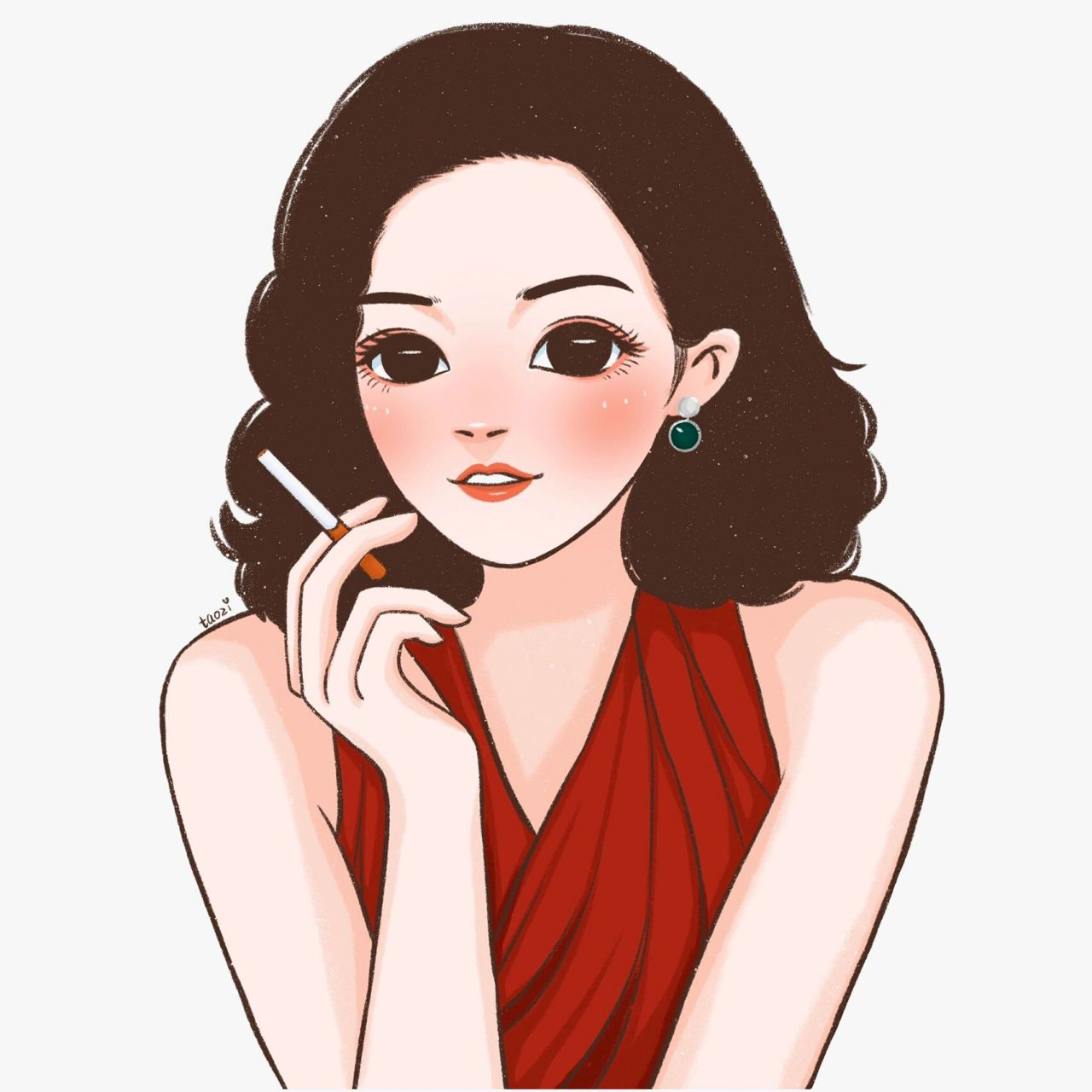 港风女生头像 | 抽烟女生头像 很酷的一张,需要请自取