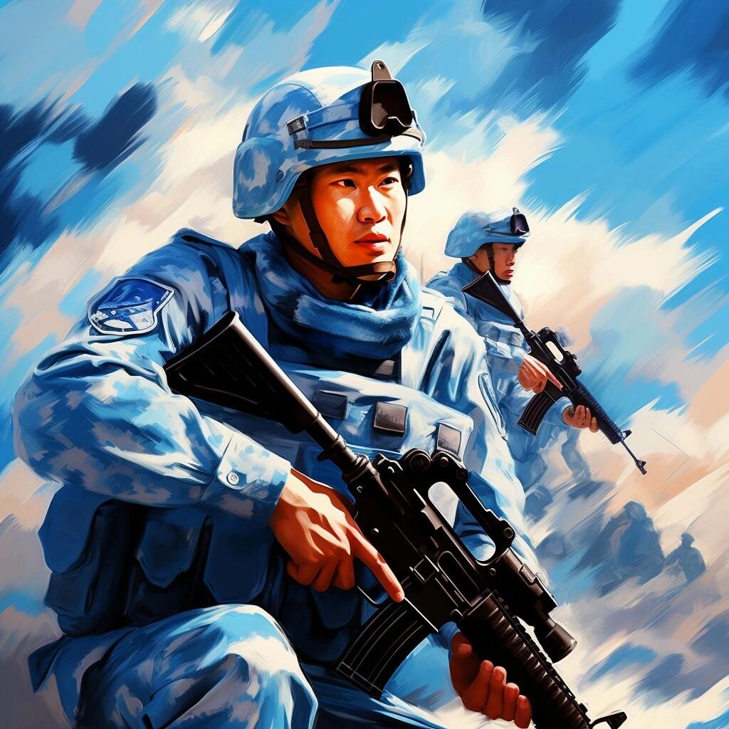 执勤中的中国维和部队