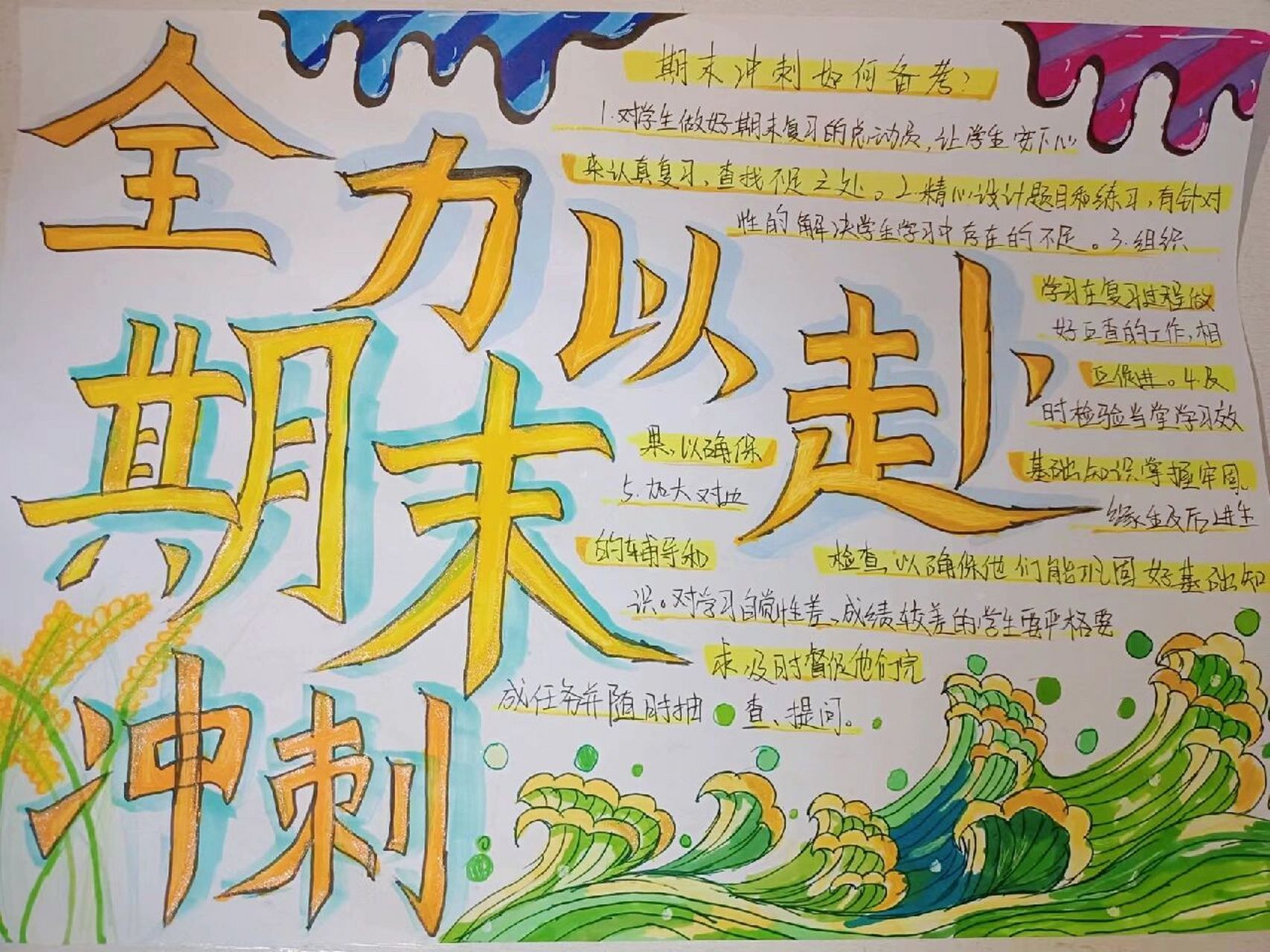 78冲刺期末78手抄报           .