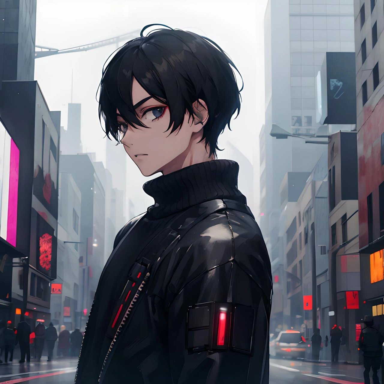 高清侧身卡通动漫男头