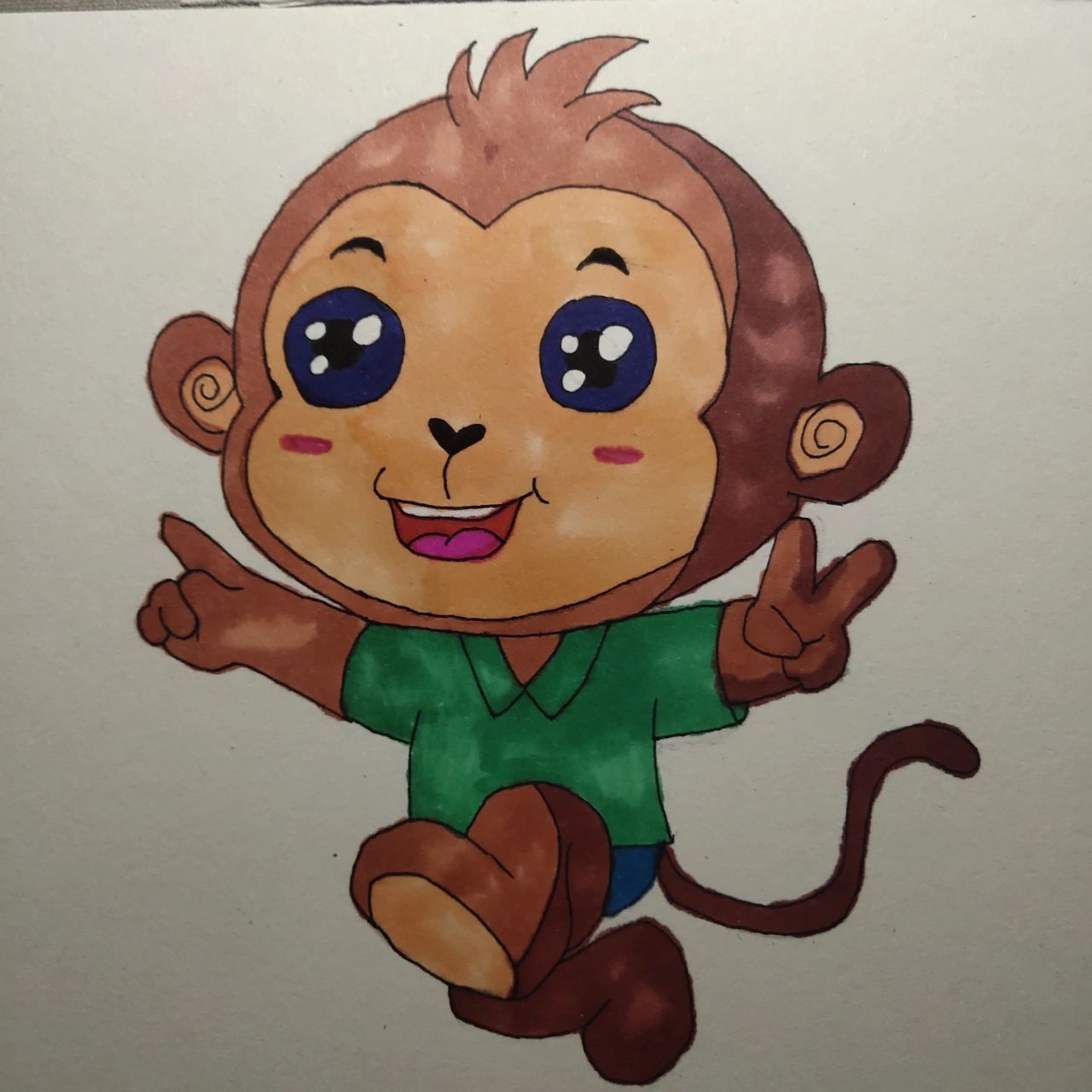 猴子简笔画颜色搭配图片