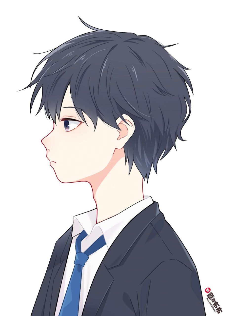 男女|侧脸情侣头像 男生头像完成!