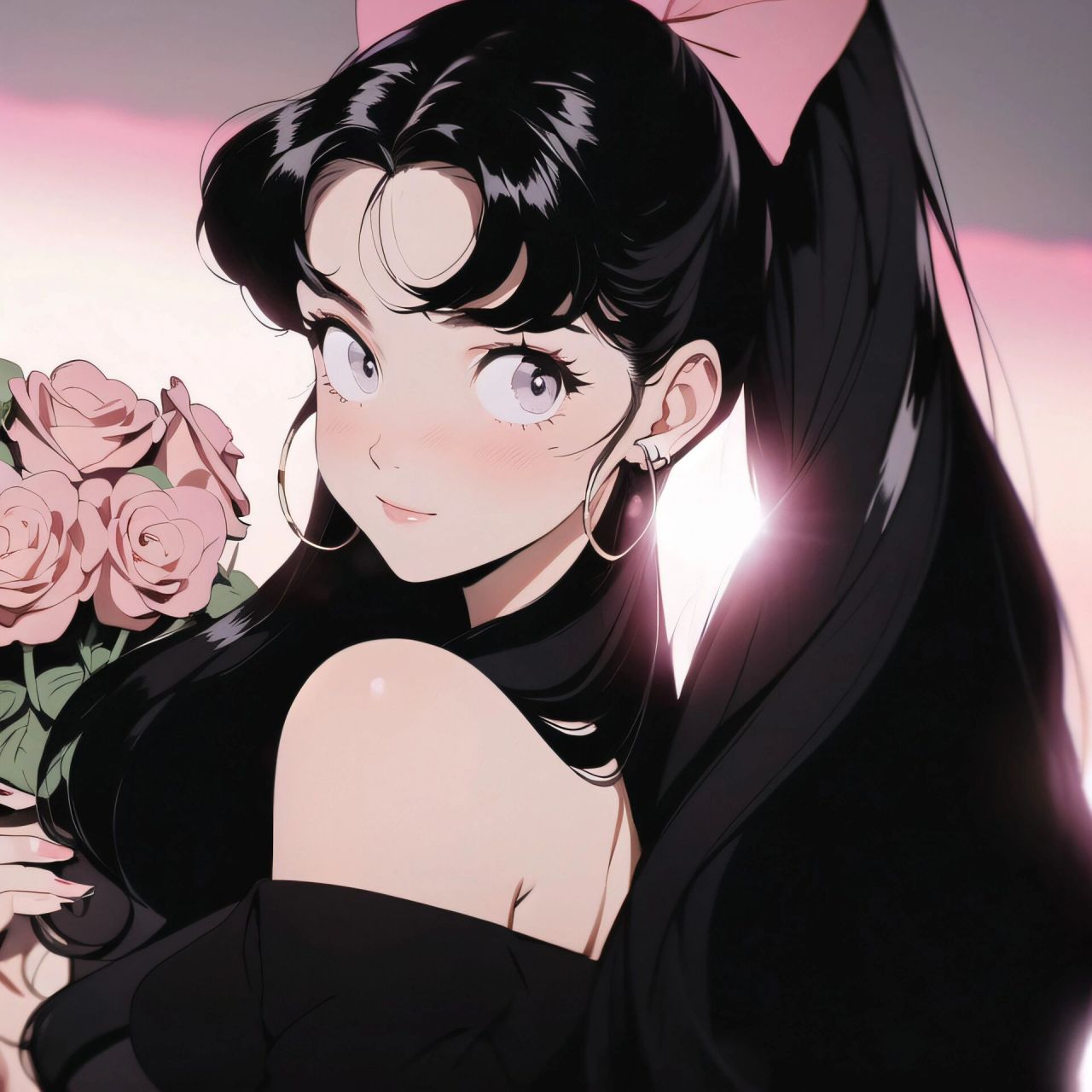 旧漫头像|恋爱氛围拉满手捧玫瑰花