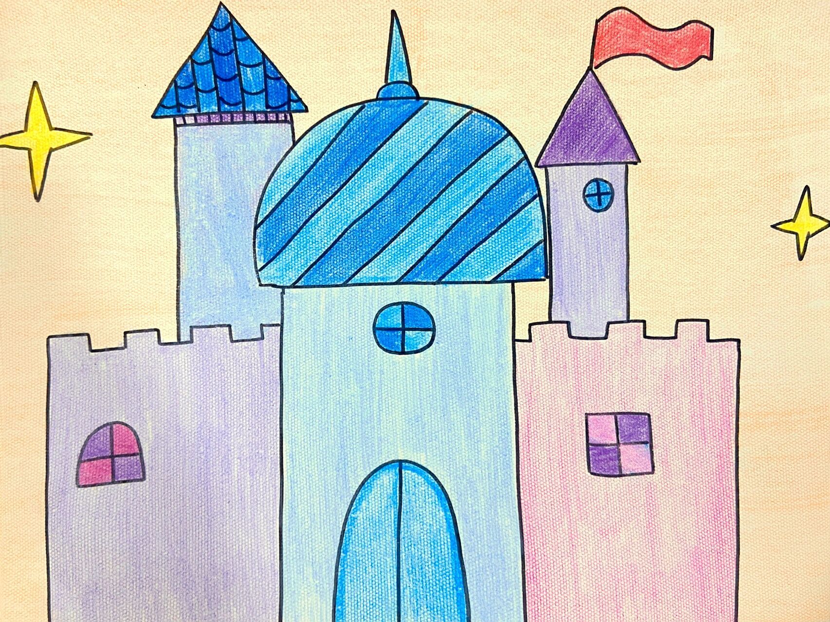少儿简笔画城堡图片