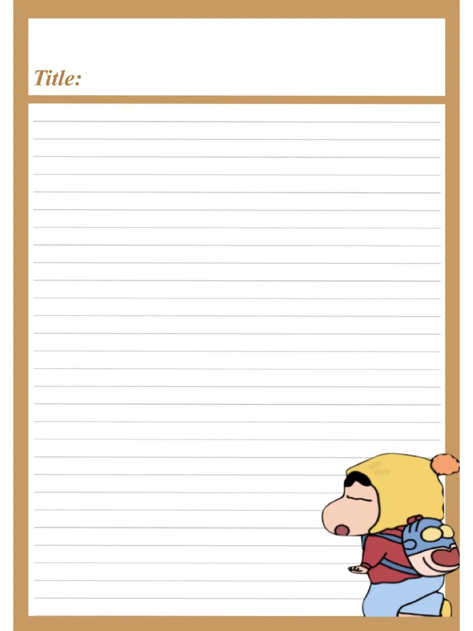 拍纸本模板50蜡笔小新打印纸