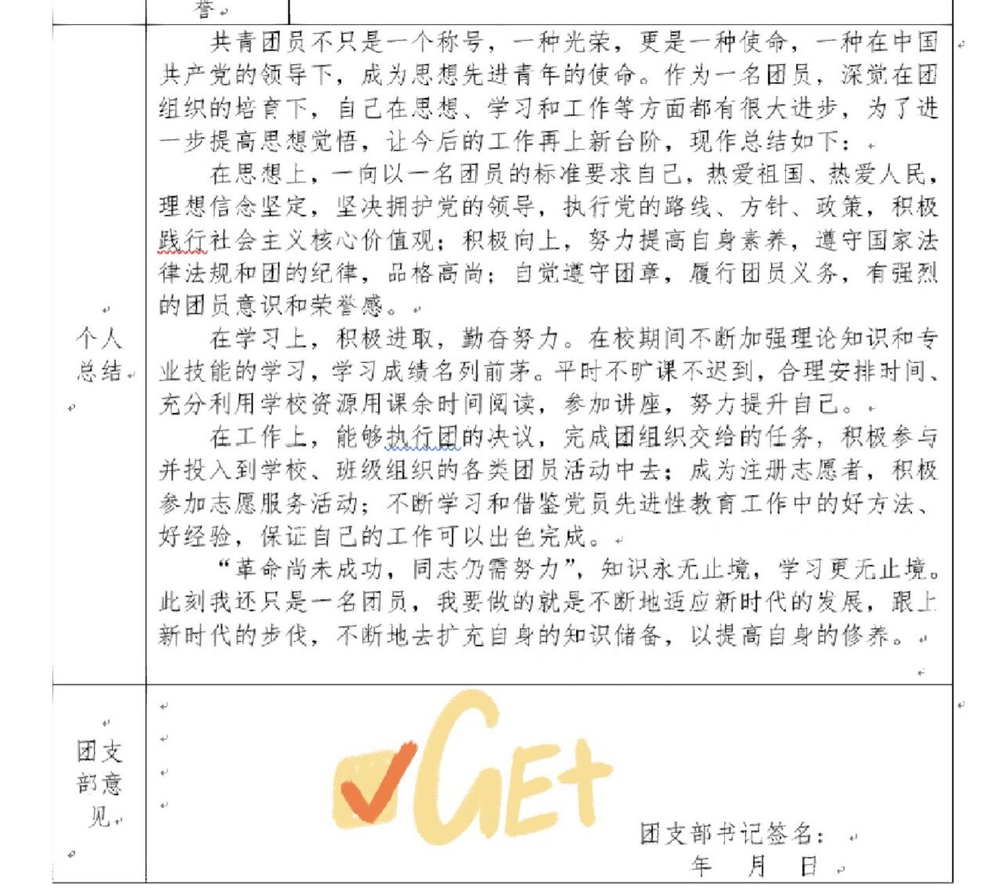 团员评议个人总结 .