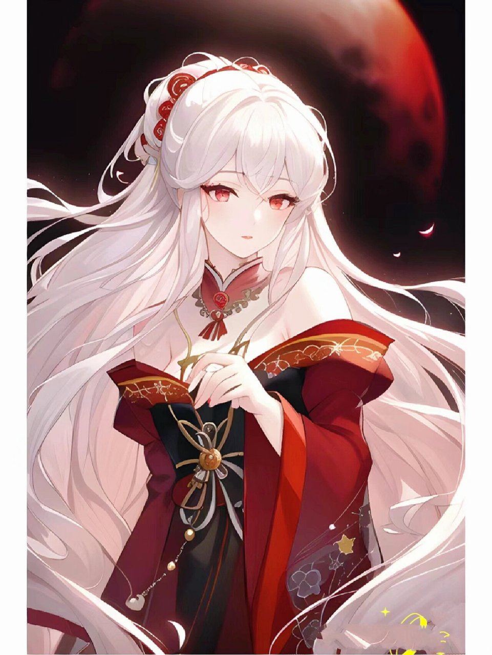 白发红眸  霸气女头  ai