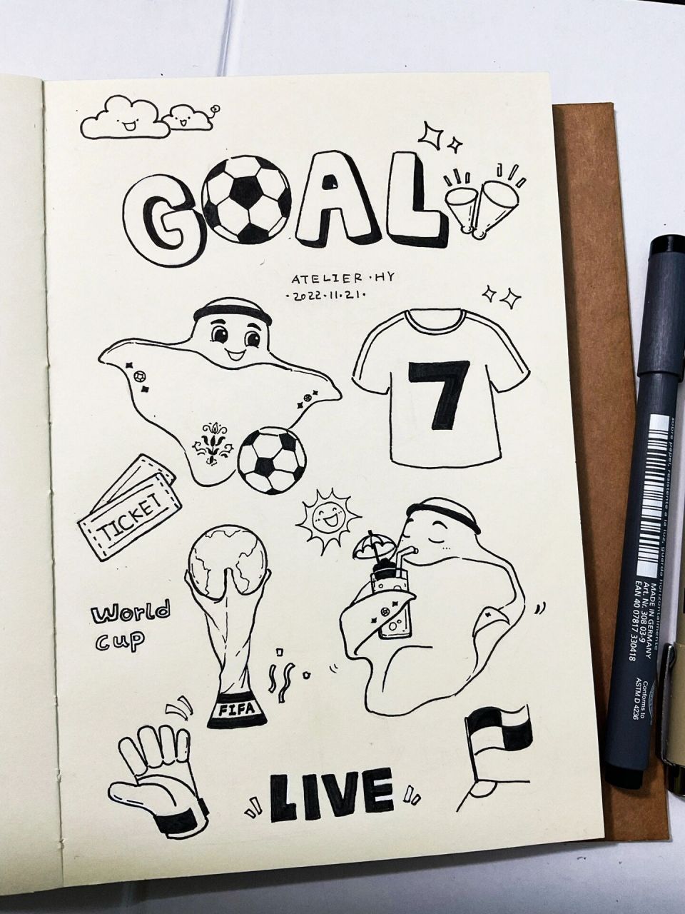 世界杯简笔画93黑白手绘| 手帳 世界杯96簡筆畫, 87临摹 转载