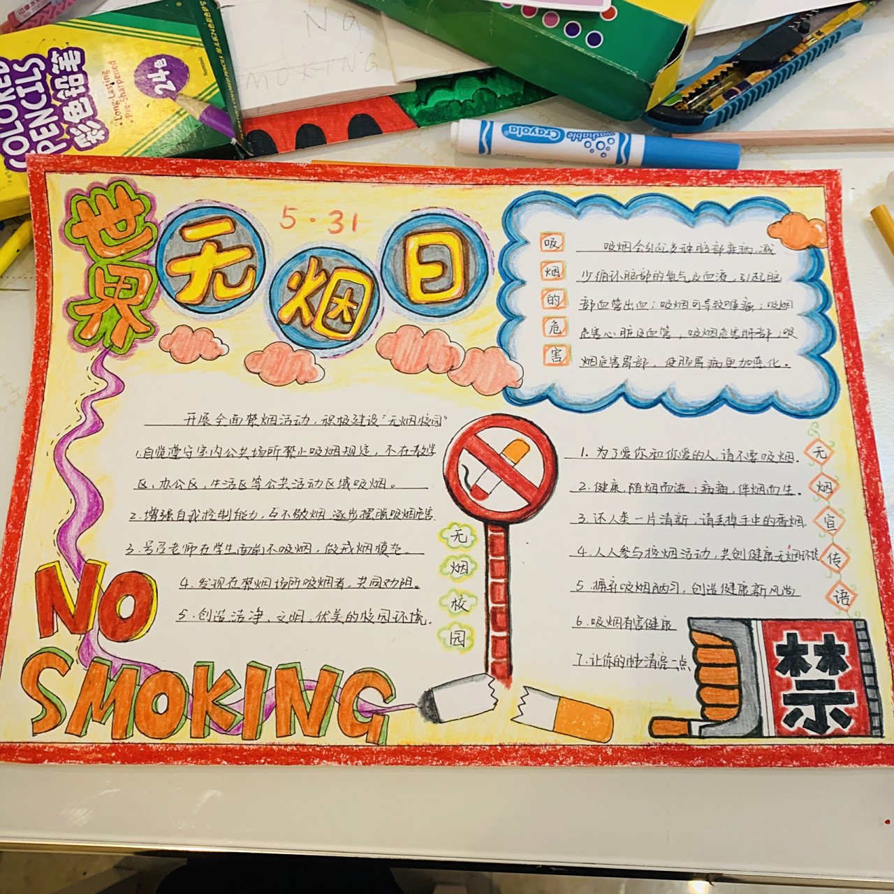 手抄报|世界无烟日5.31