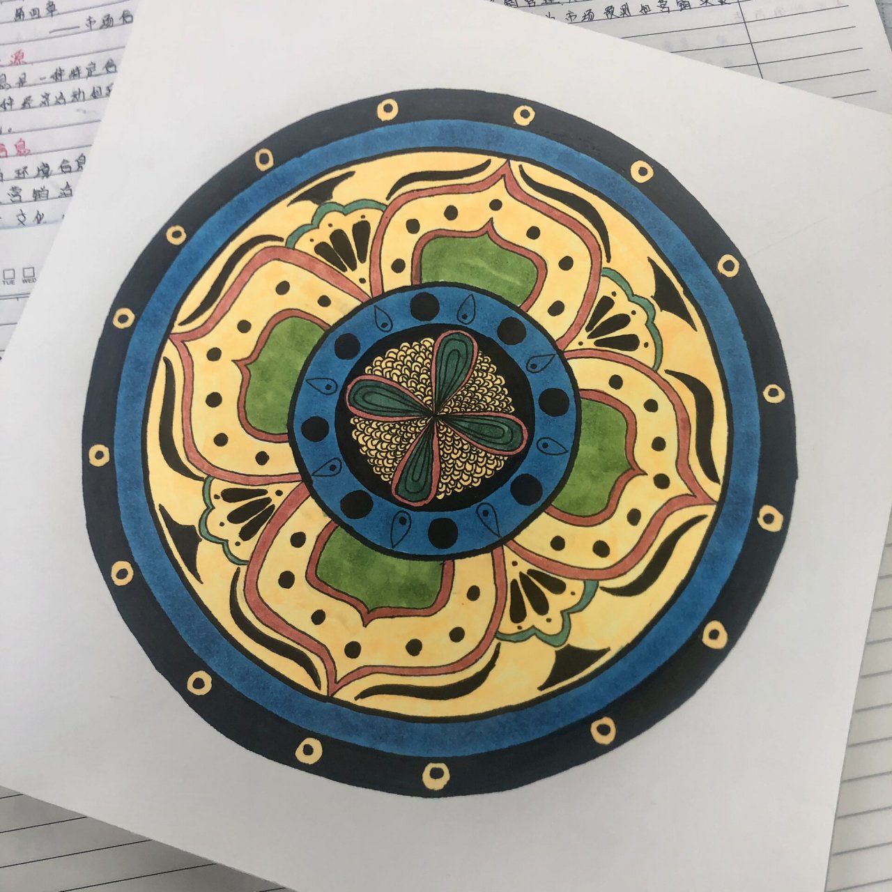 手绘 藻井纹样 中国藻井图案